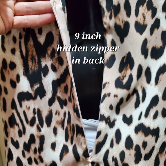 JUNE & HUDSON Leopard Print Silky Butterfly Sleeve Blouse, Small - Picture 3 of 11